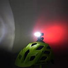 WASAGA Lampa till cykelhjälm, 200 lumen, LED, cykelhjälmlampa, 3 lägen, USB-uppladdningsbar, vattentät, cykel, framlykta, 5 lägen, baklykta, perfekt för cykling eller utomhusaktiviteter