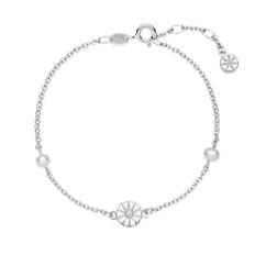 Lund Copenhagen marguerit armbånd med perler - sølv 9015039-33-H