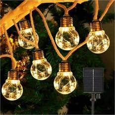 4m/10 LED eller 6m/16 LED soldriven vintage repfärgad ljusslinga, utomhus trädgårdsdekoration höstdekor husdekor utomhusdekor (4M 10 LED,6M 16LED)