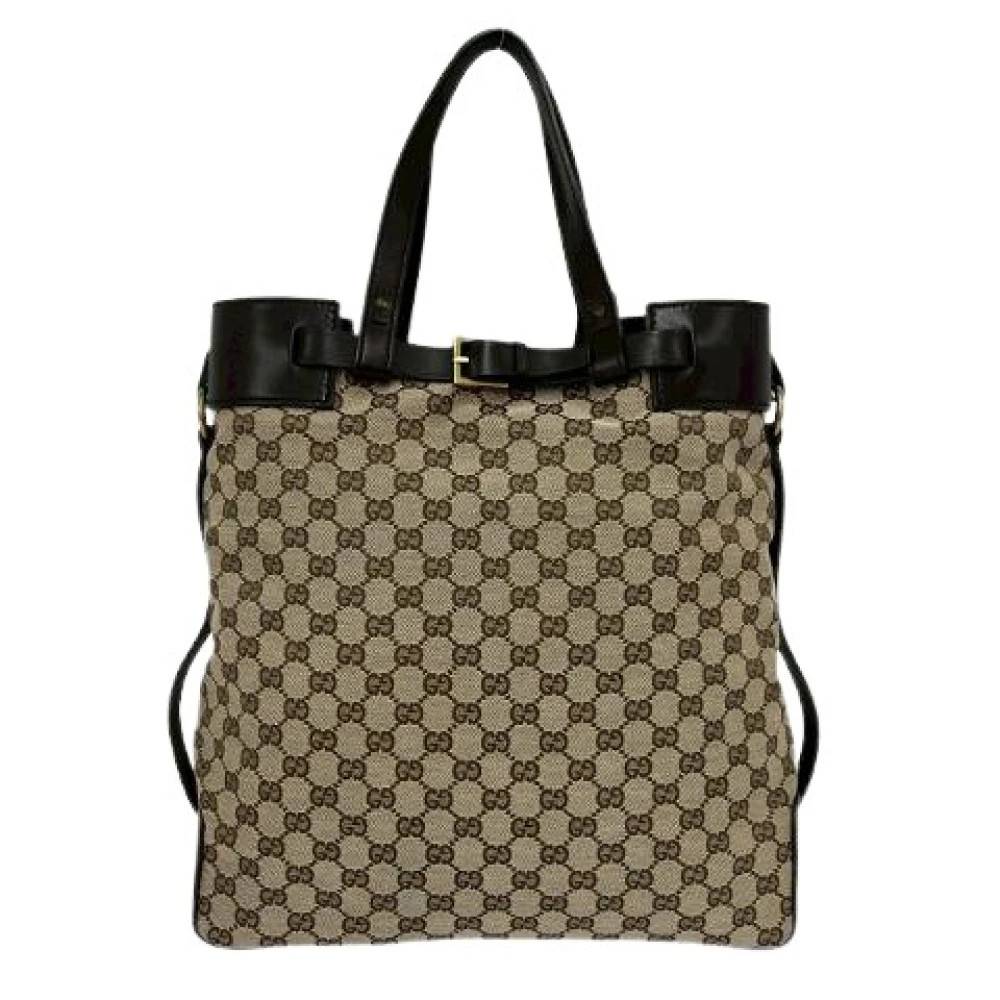 Gucci Vintage - Pre-owned GG Canvas Läder Tote Bag Vintage - Dam - ONE Size - Läder
