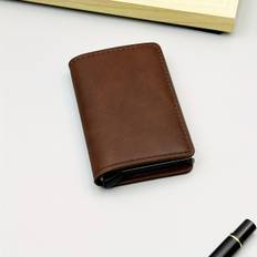 TEMU Men's Rfid Blocking Wallet With Automatic Pop-up Card Holder, Carbon Fiber & Leather, 6 Colors (black, Brown, Red, Blue, Gray, White), Slim Anti-theft & Casual Use, Card Holder Wallet