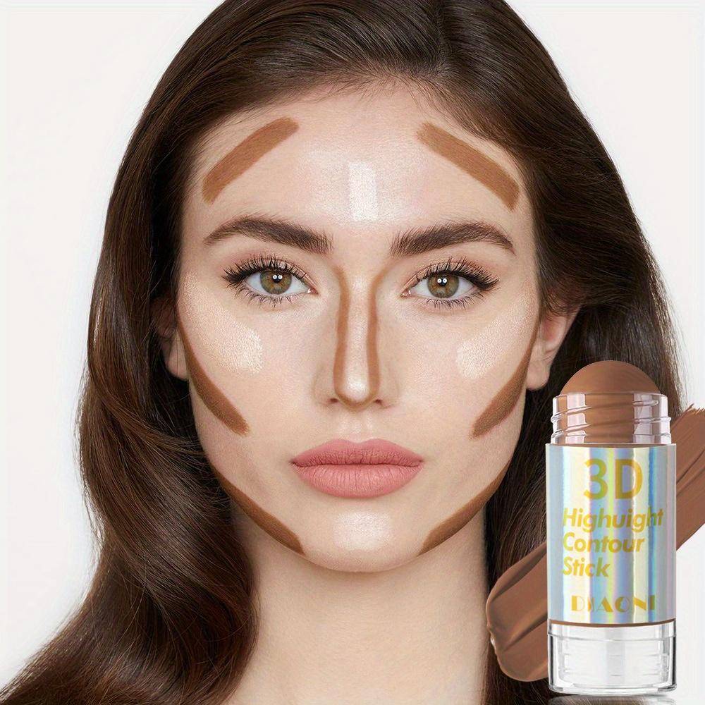 Multifunktionell Contouring Stick Matt Concealer Foundation Bronzer Stick Nose Shadow Stick Face Definition Solid Contouring Cream Make-up Stick brown