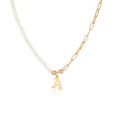 Diva 18K Gold Plated Necklace w. Pearls - u