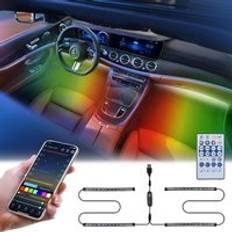 Multicolor RGBIC Inner Ambient Atmosphere Strip USB Kit Sound Active App Wireless Remote Control Car Foot Interior Led Lights
