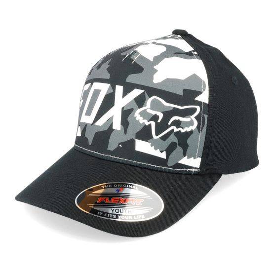 Fox - Camo flexfit Keps - Kids RWT FF Hat Black Camo/Black Stretch Fit @ Hatstore