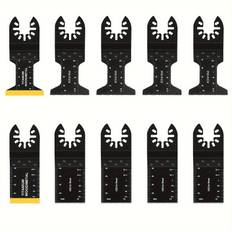 TEMU 10pcs Titanium Oscillating Multitool Blades, Oscillating Saw Blades Metal Cutting For Hard Material Metal Nails Wood Plastic Oscillating Tool Blade Kit Fit Rockwell Milwaukee Makita Bosch