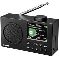 Mycket Portable DAB/DAB+ Radio, FM Digital Radios with Bluetooth, Small Rechargeable Radio, 2.4 Inch Colour Display, Dual Alarm Clock, Sleep Timer, 40 Preset Stations, Kitchen Radios with USB Charging