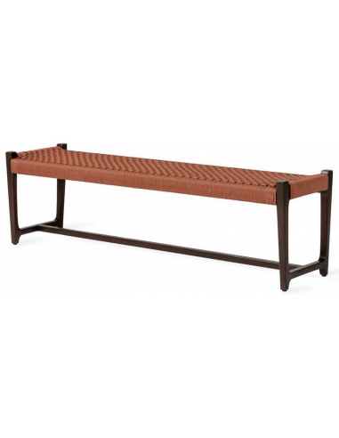 KUWANA Havebænk i teaktræ og olefin reb B160 cm - Brun/Terracotta