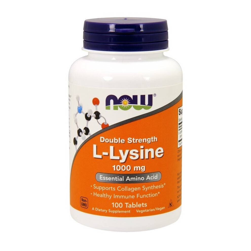 NOW Foods, L-Lysin, 1.000 mg, 100 Tabletter