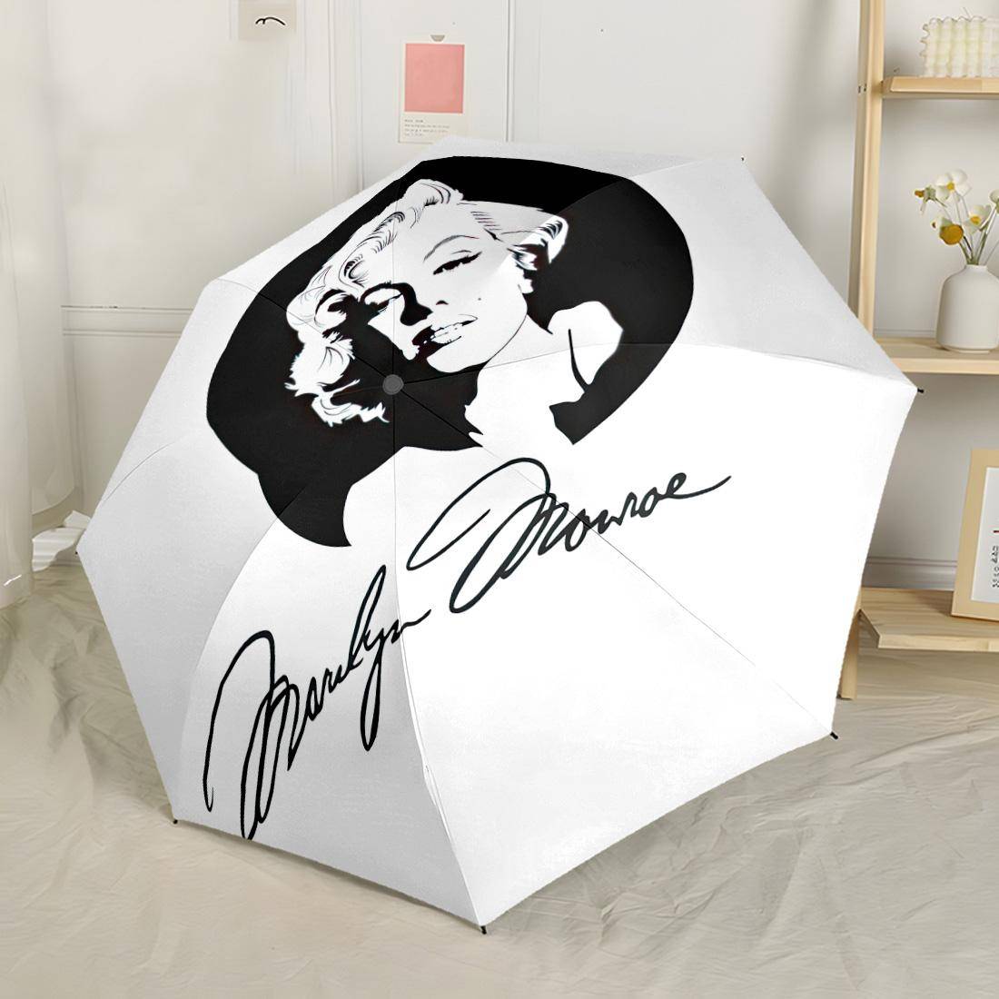 Marilyn Monroe Ikonisk Stil Bärbar Automatisk Paraply Kompakt & Hållbar 8-Ribbad Design Robust Konstruktion Reseessentiell Kompakt Vikbar Paraply