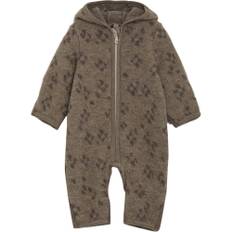 Huttelihut - Uldfleece heldragt m. øre - Grøn - str. 18 mdr/86 cm