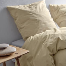 Organic Whisper Sengesæt i 100% Økologisk Bomuld Percale med Praktisk Lynlås fra Södahl | Yellow - 140x200 | Standard