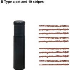 Cykel tubeless däck reparationssats utomhus ridning akut limfri reparation gummi ränder mtb väg cykel däck punktering tätningsmedel - B(uppsättning och 10 ränder)