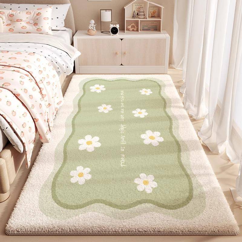 French Light Luxury Runner Rug Elegant Floral Print Bedroom Bedside Carpet Fashion Art Home Decoration Coffee Table Sofa Mats 60x150cm(23x59inch)