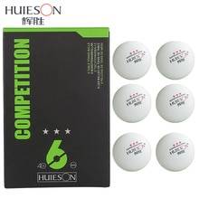 Huieson 3 stjärniga pingisbollar 40mm diameter 2.9g bordtennisbollar för tävlingsträning 6 st/pack - Gul