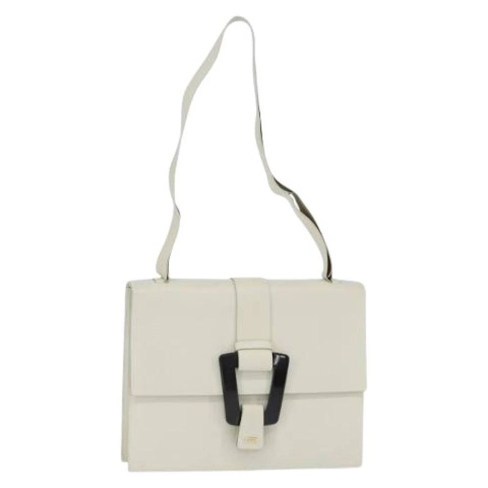 Gucci Vintage Pre-owned Leather Skuldertaske - Vintage - Dame - Hvid - ONE SIZE - Uld