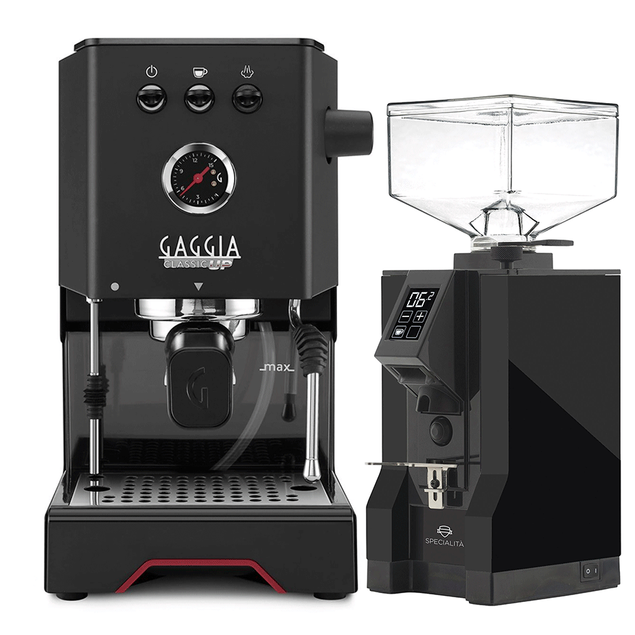 Gaggia Classic UP Svart Espressomaskin inkl. Eureka Mignon Specialita Svart Espressokvarn