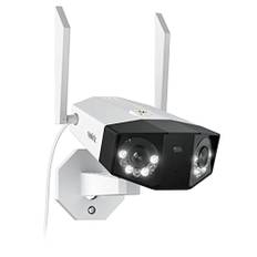 Reolink 4K 8MP WiFi-kamera Dubbel lins 180° bredare vinkel WiFi Övervakningskamera Människo-/fordons-/husdjursdetektering Färg Night Vision tvåvägsljud H.265, Duo 2 WiFi