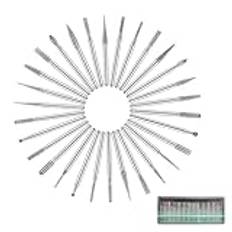 Aiyraa 30 st diamantfräs slipstift set, 3 mm skaft dremel fräs för glas ädelsten, diamant borr polering gravering, Dremel tillbehör sliptillbehör för metall och stenbearbetning