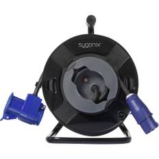Sygonix SY-6684366 Kabelvinda 25 m Svart CEE-stickpropp 3-pol