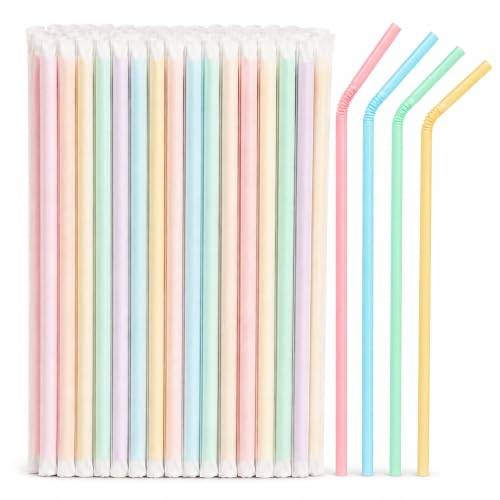 Zenvia | Plastsugrör i Pappersomslag | 100-pack Återanvändbara 23 cm