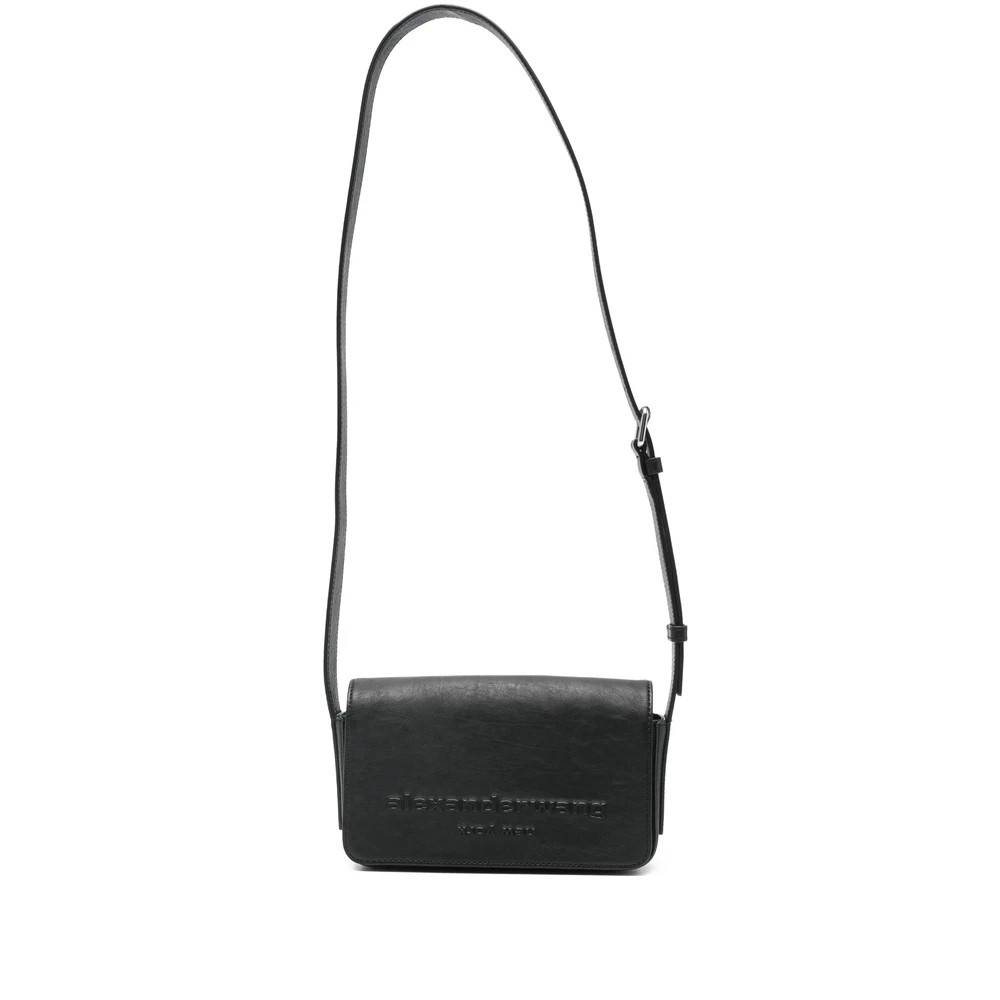 Alexander Wang Punch Flap Crossbody Leather Small - Tasker - Dame - Sort - ONE SIZE - Bomuld