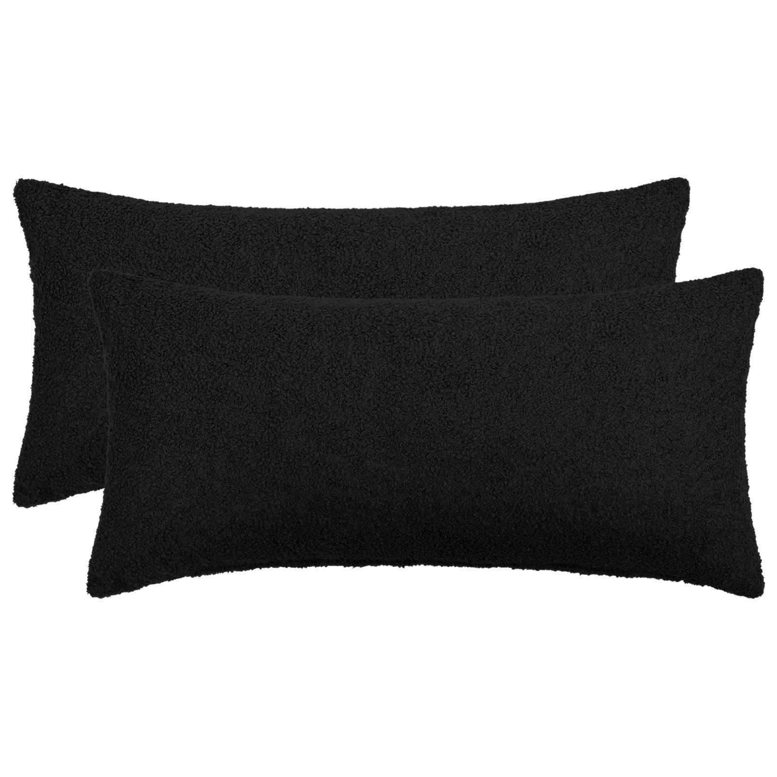 vidaXL Kuddöverdrag 2 st HEERLEN Svart 40 x 70 cm Bouclé