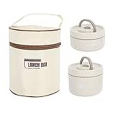 Insulated Lunch Container Thermal lunch box 304 Stainless Steel Sealed Round Thermal Box with Thermal Bag by Jerliflyer (2 Box)