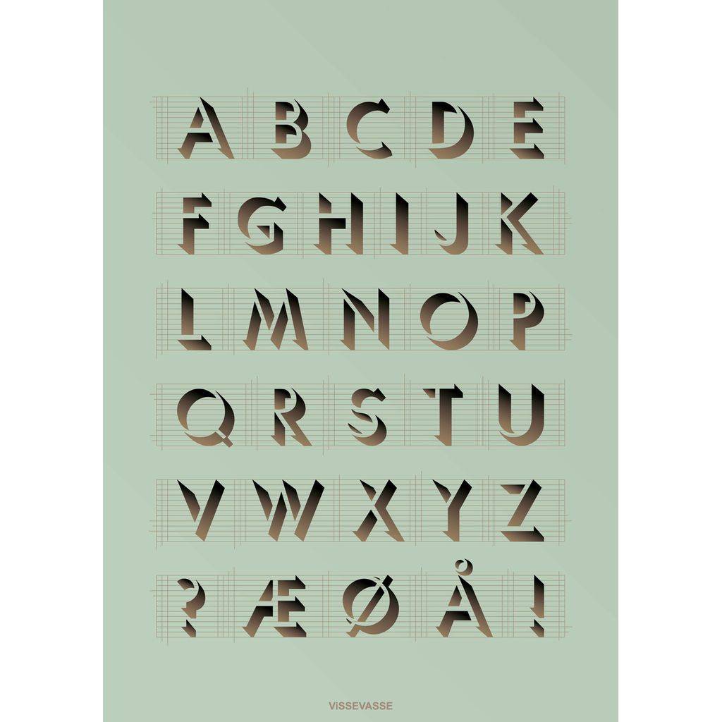 ViSSEVASSE - ABC Poster - Affisch - Mint - 30 X 40 cm
