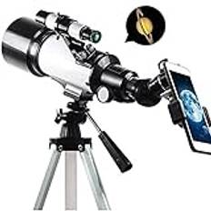 Telescope Teleskop Bärbara monokulära teleskop Astronomi Refractor Teleskop med justerbart stativ och telefonadapter, Bärbart teleskop för barn Vuxna nybörjare, lätt att montera och använda Telescope
