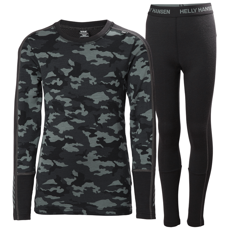Helly Hansen Juniors' Graphic LIFA® Merino Base Layer Set Skiundertøj Børn - Trooper - Trooper / 128 cm / 8 år