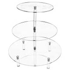 Niiyen 3 Tier Cupcake Stand Tower Acrylic Clear Dessert Holder Pastry Serving Display Tray for Tea Party Baby Shower and Wedding