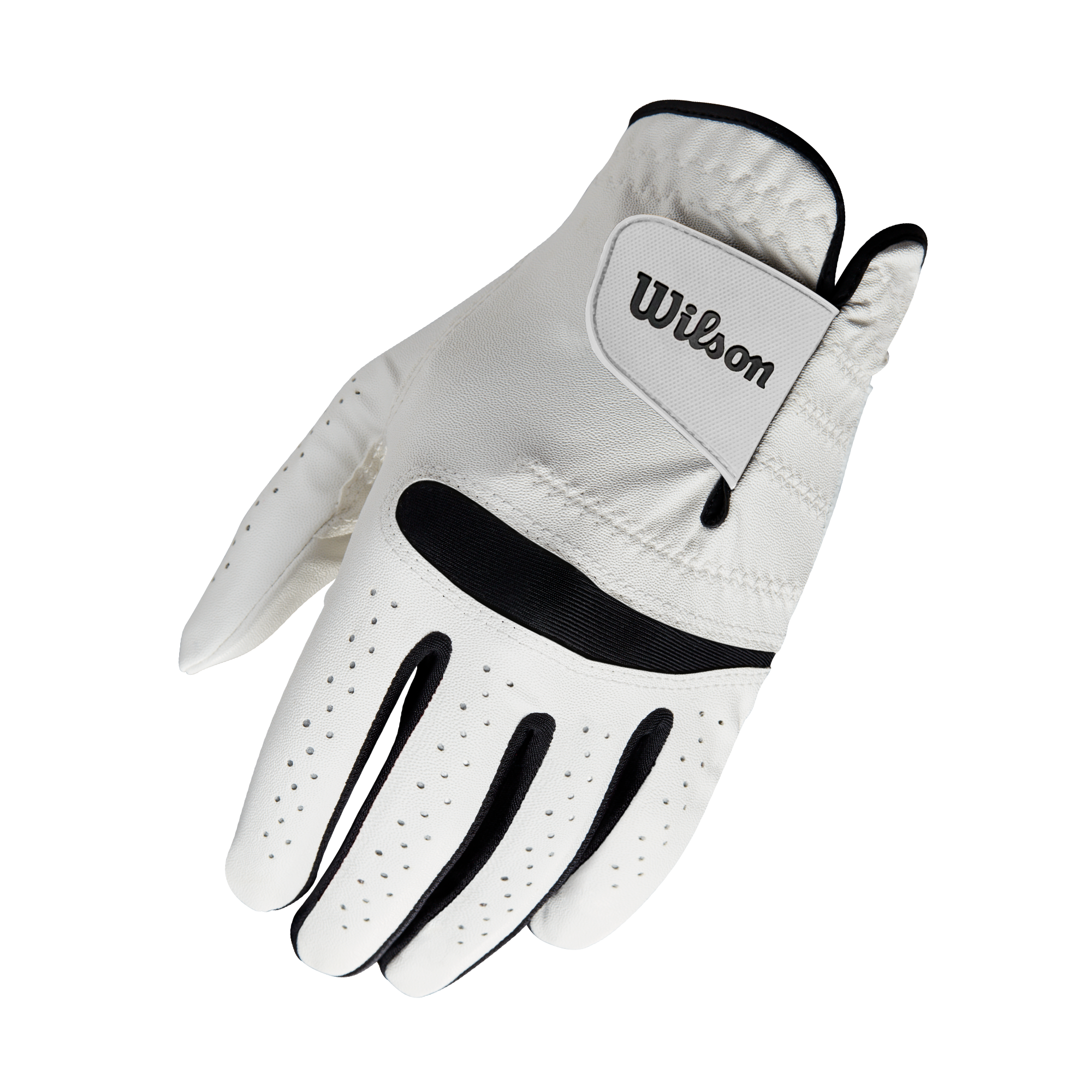 Wilson - Feel Plus Herre Golfhandske Venstrehånd Medium/Large – Komfortabel Syntetisk Golfhandske med Sikkert Greb - Klar til levering - Prismatch - White