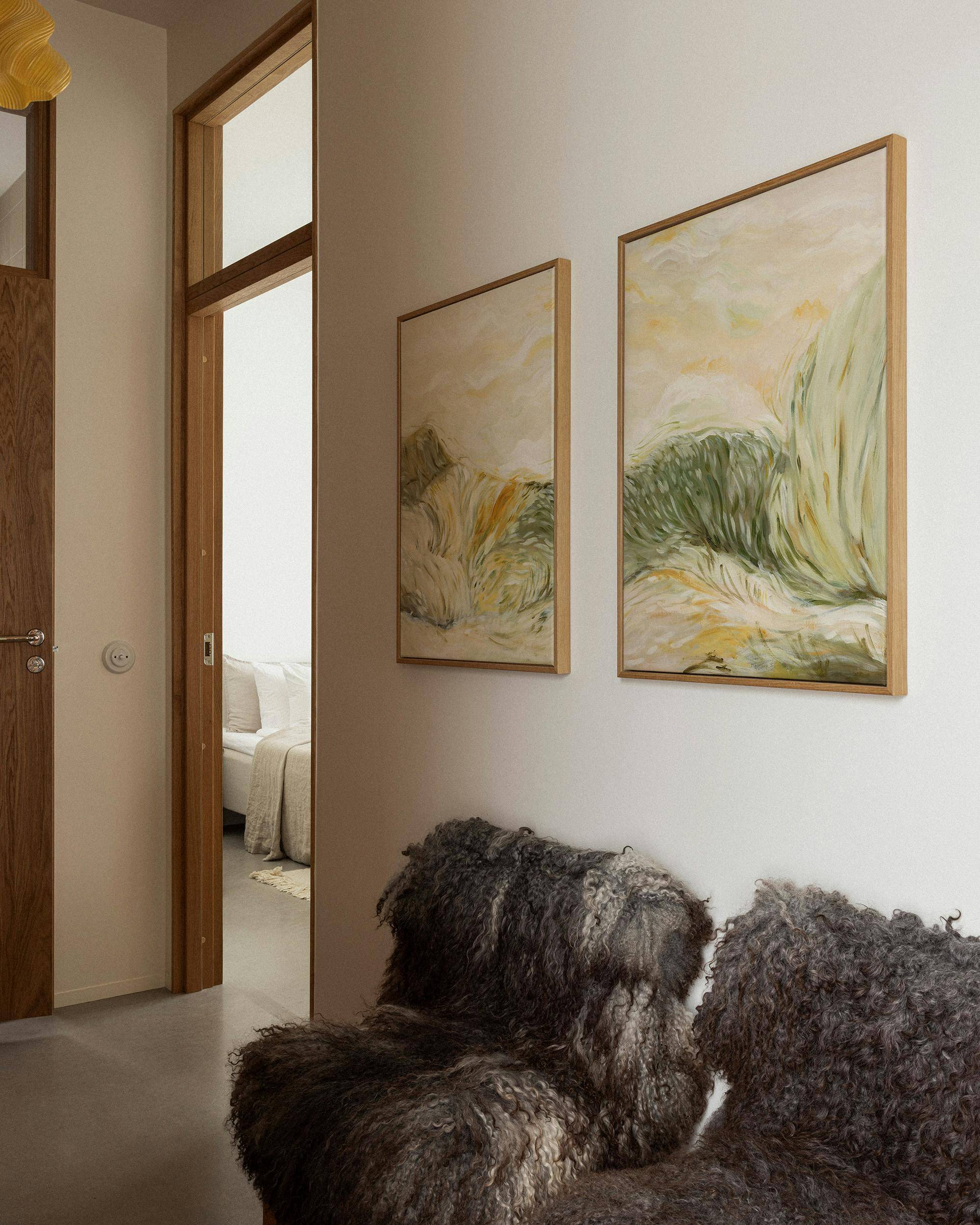 Abstract Fields Canvas Duo (70x70 cm - Svart ram)