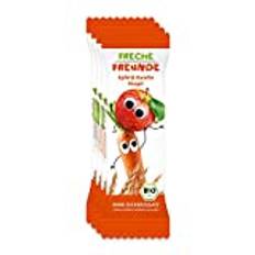 FRECHE FREUNDE Bio Fruchtriegel Apfel & Karotte, Obst & Gemüse Riegel für Babys und Kinder ab 1 Jahr, fruchtiger Snack ohne Zuckerzusatz, vegan, laktosefrei, 6er Pack, 6x (4x 23g)