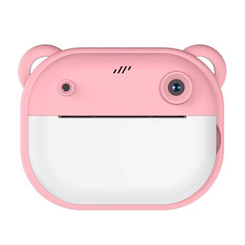 JUCHRZEY Kids Mini Instant Print Camera 2,0-tums IPS-skärm digital fotokamera med 2 rullar utskriftspapper Fotoutskrift Kamerapresent för födelsedag/semester för flickor Pojkar i åldern 3-12 (rosa)