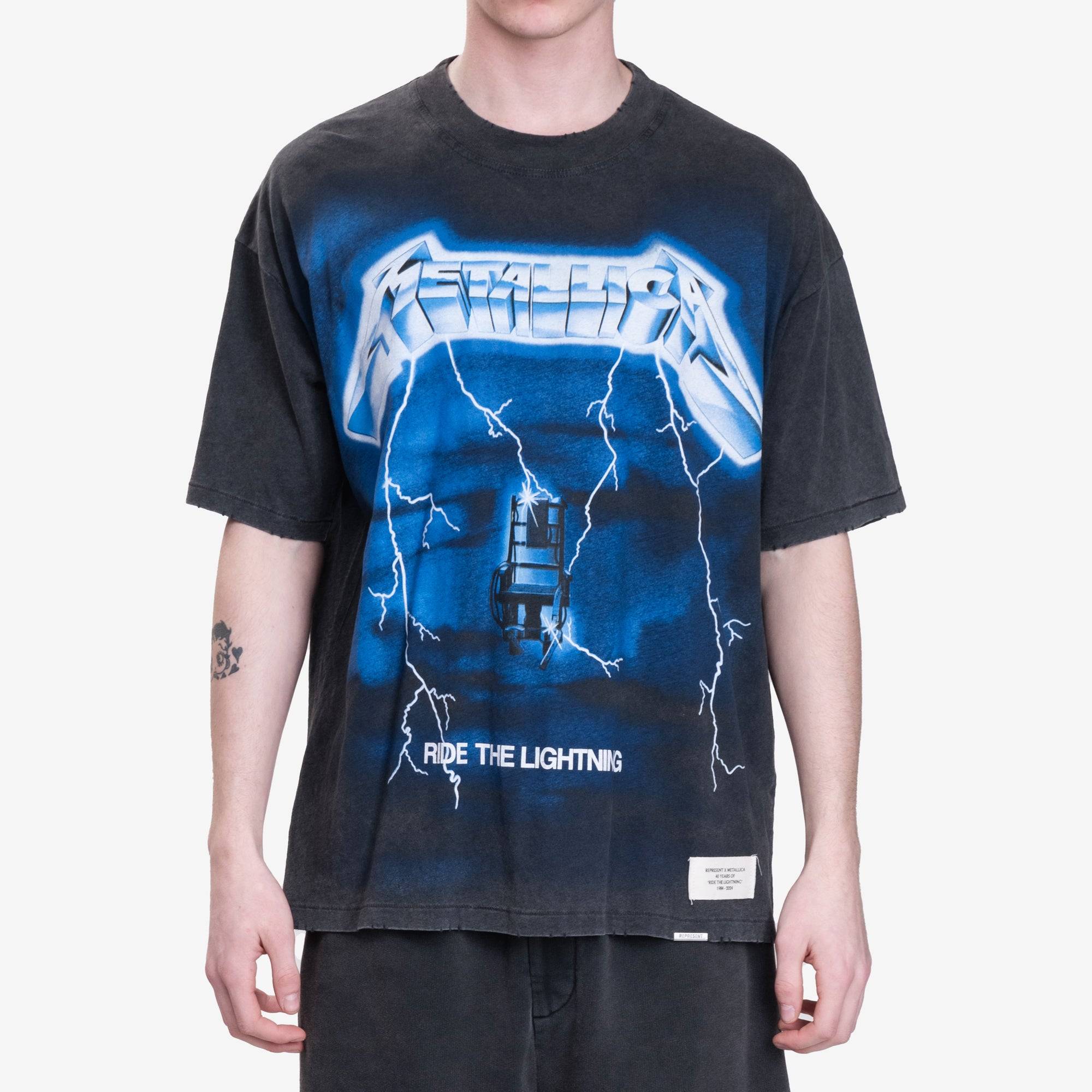 Metallica Ride the Lightning T-Shirt - L / Vintage Grey (L)