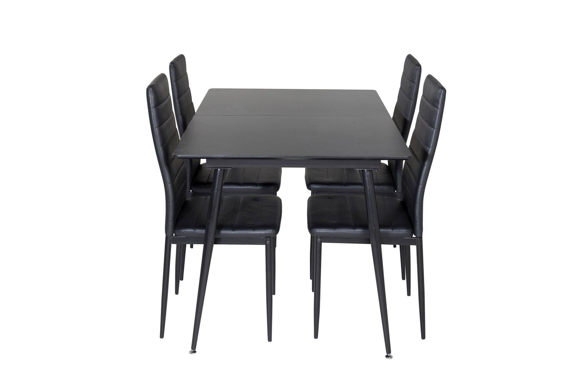Venture Home Silar Matgrupp Förlängningsbar 120 cm Rektangulär med 4 Slim stolar - Svart Matgrupper