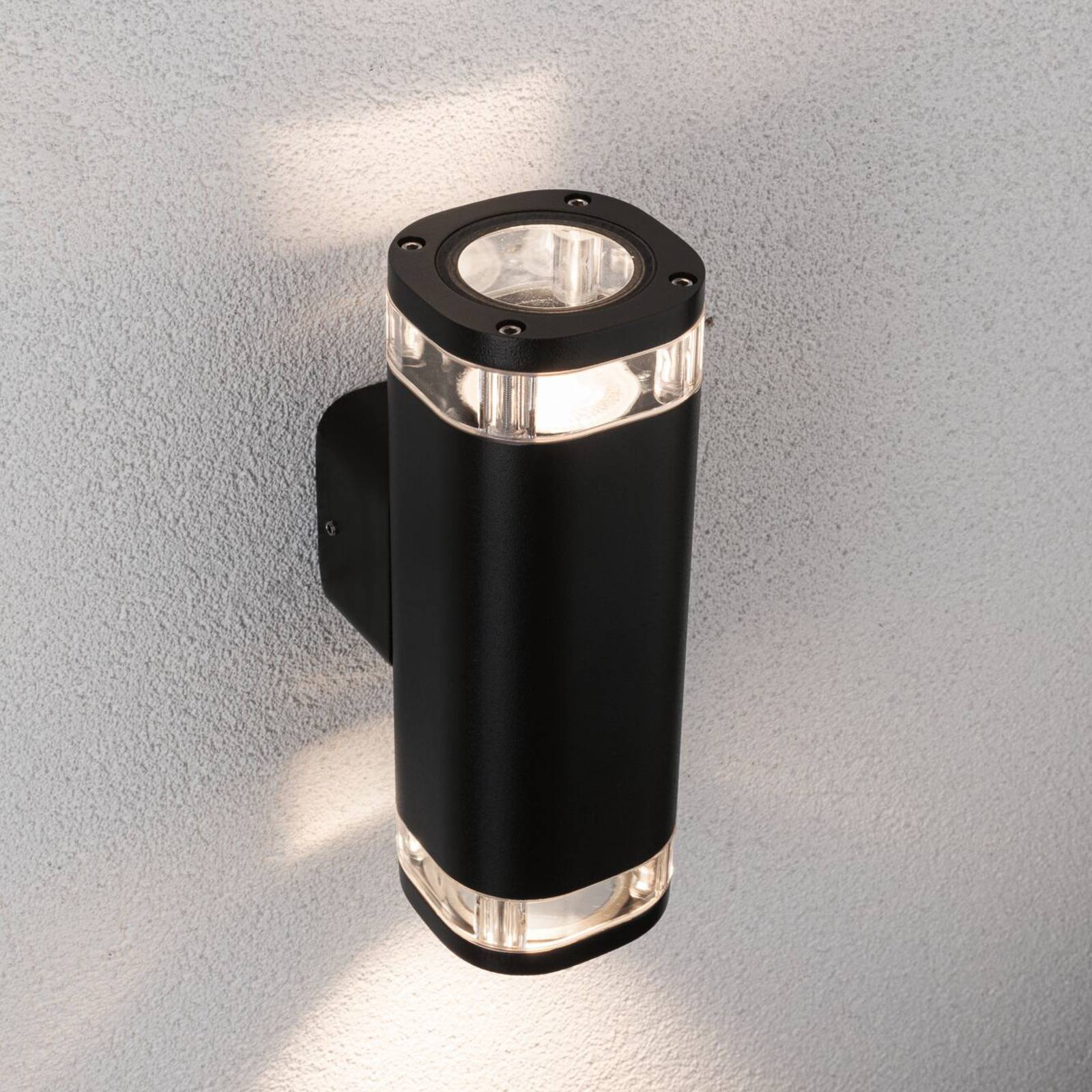 Paulmann LED utomhus vägglampa Colum, dimbar, Svart, Aluminium / grå / zink, Modern, LED-vägglampa utomhus