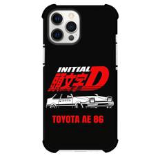 Initial D AE86 Phone Case For iPhone Samsung Galaxy Pixel OnePlus Vivo Xiaomi Asus Sony Motorola Nokia - Initial D Toyota AE86 White Car Sketch with Black Background