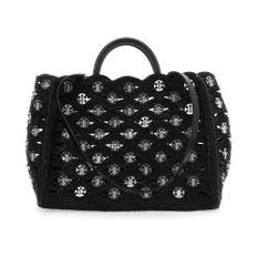 Rabanne, Taske, Dame, Sort, ONE SIZE, Uld, Sort håndtaske med stil SAC A Main