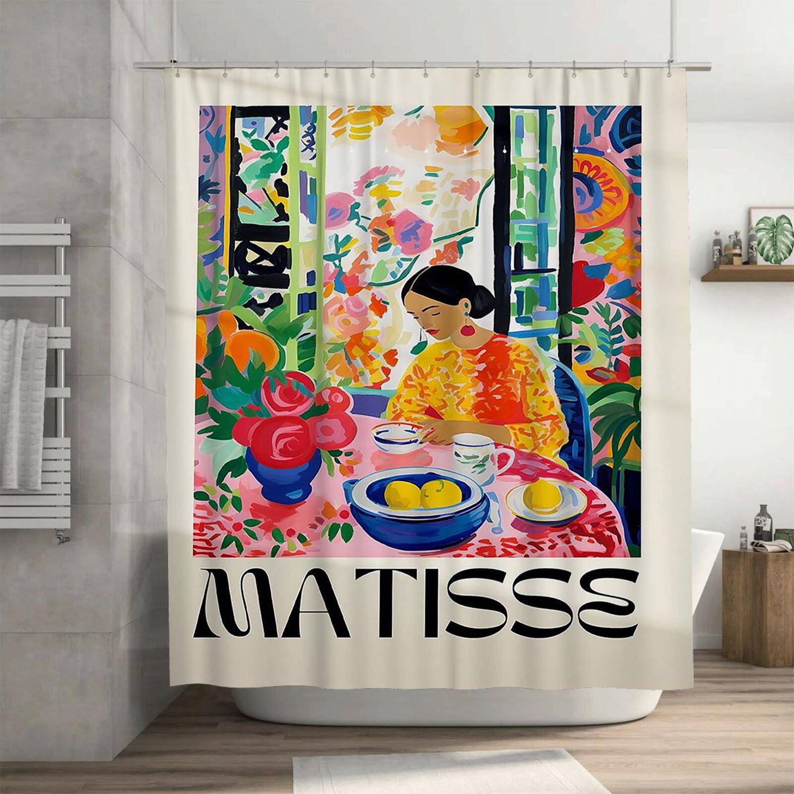 MATISSE Konstnärlig Vattentät Duschdraperi Värmetålig Maskintvättbar Icke-transparent 180x180cm