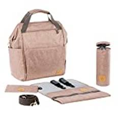 LÄSSIG Baby Wickelrucksack Wickeltasche inkl. Wickelzubehör nachhaltig produziert/Goldie Backpack, rose
