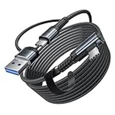toocki 5 m länkkabel kompatibel med Oculus Meta Quest 3/Quest 2/1/Quest Pro och Pico 4/PC Steam VR tillbehör, High Speed 2,5 Gbs USB C-datakabel PC till PC för VR headset tillbehör.