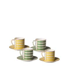 Set Of 4 Chess Set Espresso Cups