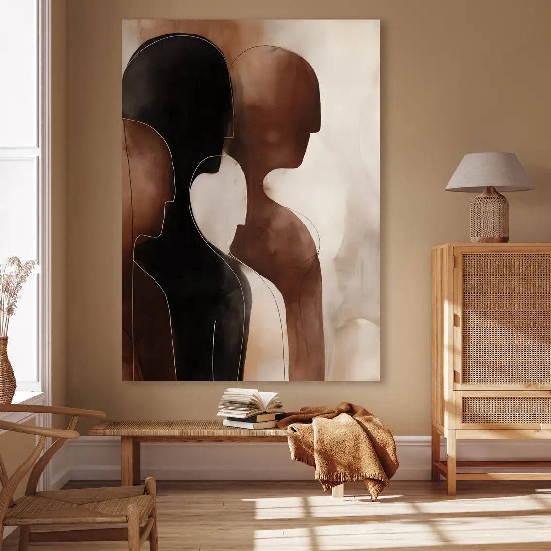 Canvastavla - Brown Silhouettes (70x100) - Beige, Brun