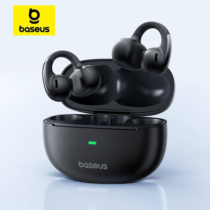 Baseus Bowie MC1 Öronklämma Trådlösa Hörlurar Bluetooth 5.4 Öppna Hörlurar Clip-On Sport Earbuds IP57 Vattentäta AI-Bass svart
