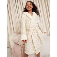 Lipsy Lipsy Cream Leopard Soft Touch Foil Print Hooded Dressing Gown (5-16yrs) - 158164cm