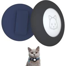 2-pak Airtag Kattehalsholder 2022 Kompatibel med Apple Airtag GPS Tracker Vandtæt Dyrehalsholder til 3/8\" Katte- og Hundehalsbånd