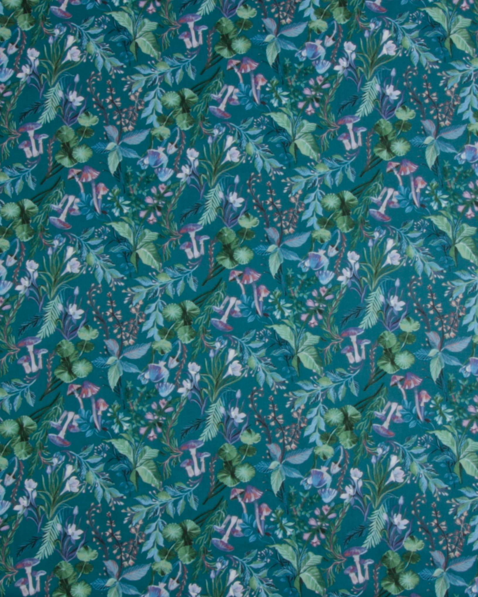 Blade, blomster og svampe - Patchwork - 100% Bomuld